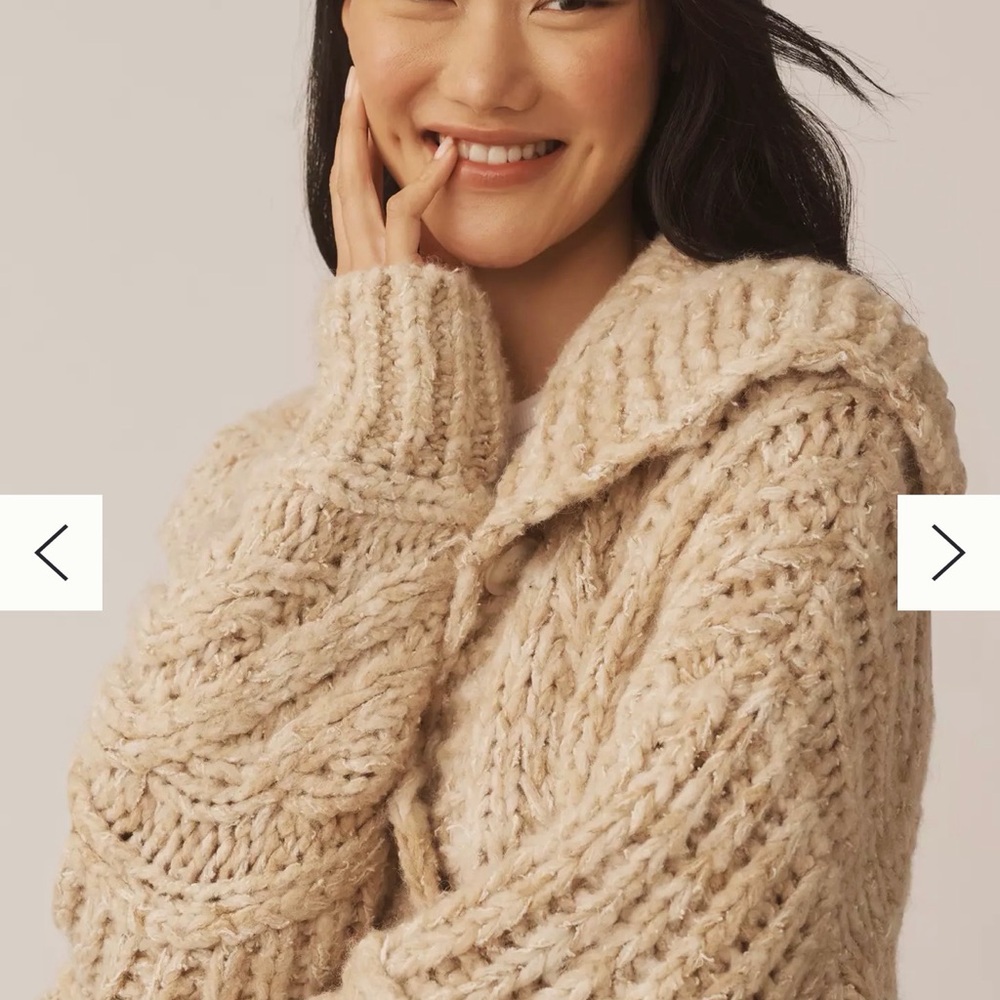 Pilcro Oversized Cable Knit Cardigan Sweater - Picture 3 of 9
